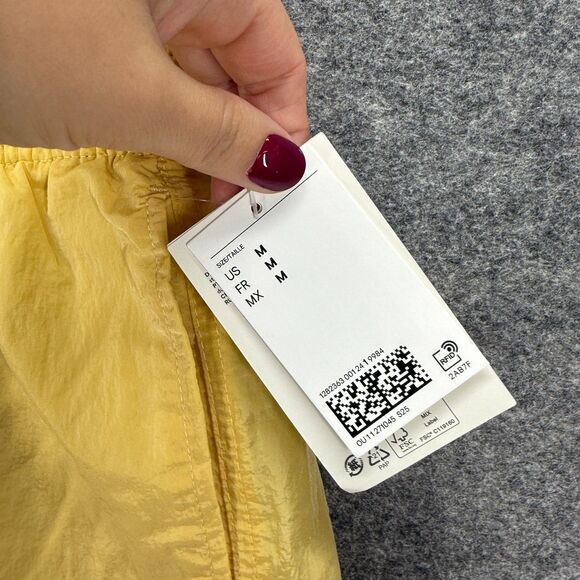 New H&M Swim Shorts Trunks Men M Medium Yellow Drawstring Lined Pockets Swimwear - Picture 3 of 7